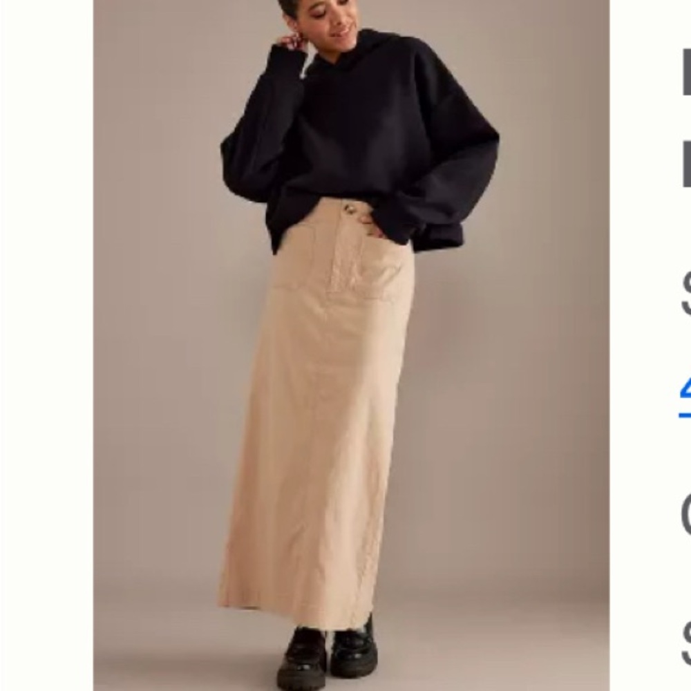 Anthropologie Khaki Maxi Pencil Skirt-Size Sm / Med - NWT